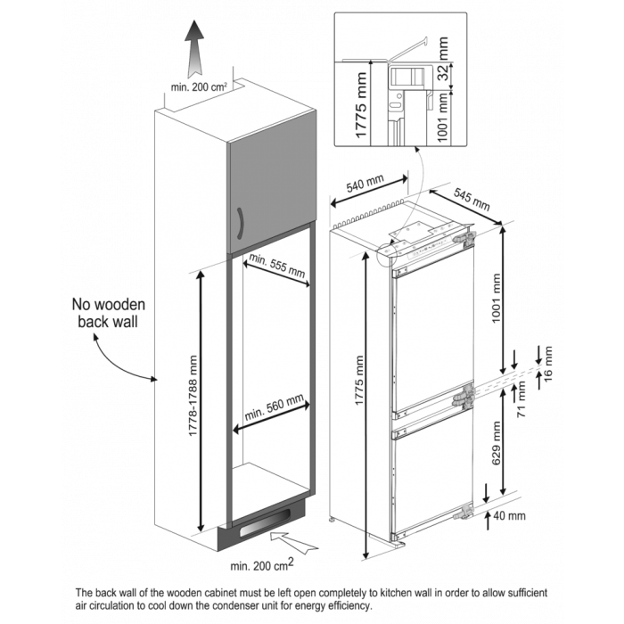 BEKO BCNA275E4FN koel-/vriescombinatie - 177cm BEKO BCNA275E4FN koel-/vriescombinatie - 177cm