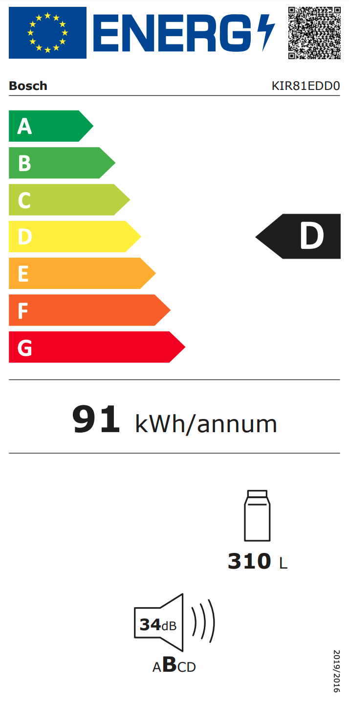 BOSCH KIR81EDD0 SERIE 6 koelkast zonder vriesvak - 178cm BOSCH KIR81EDD0 SERIE 6 koelkast zonder vriesvak - 178cm