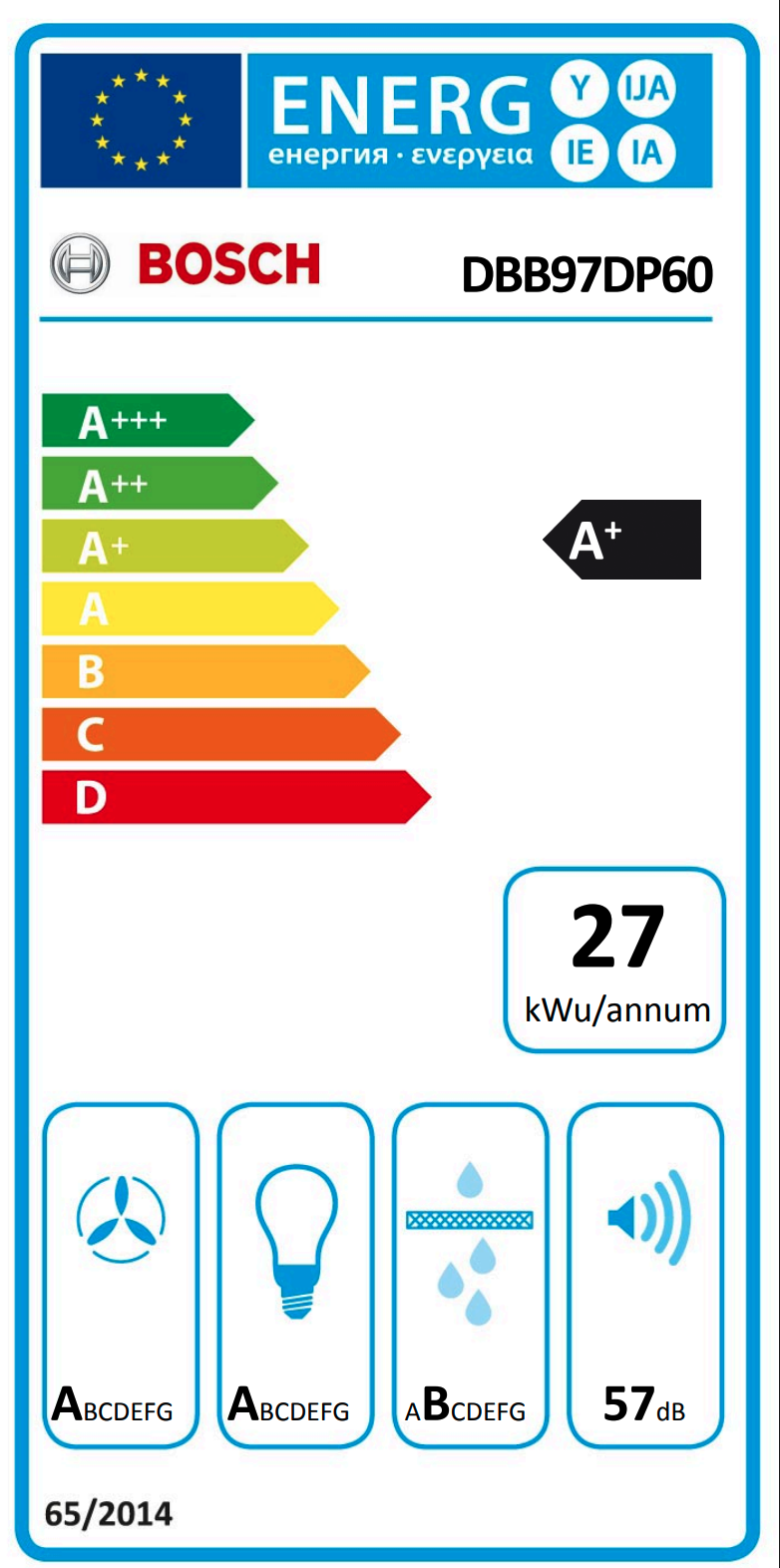 BOSCH DBB97DP60 geïntegreerde dampkap - 90cm