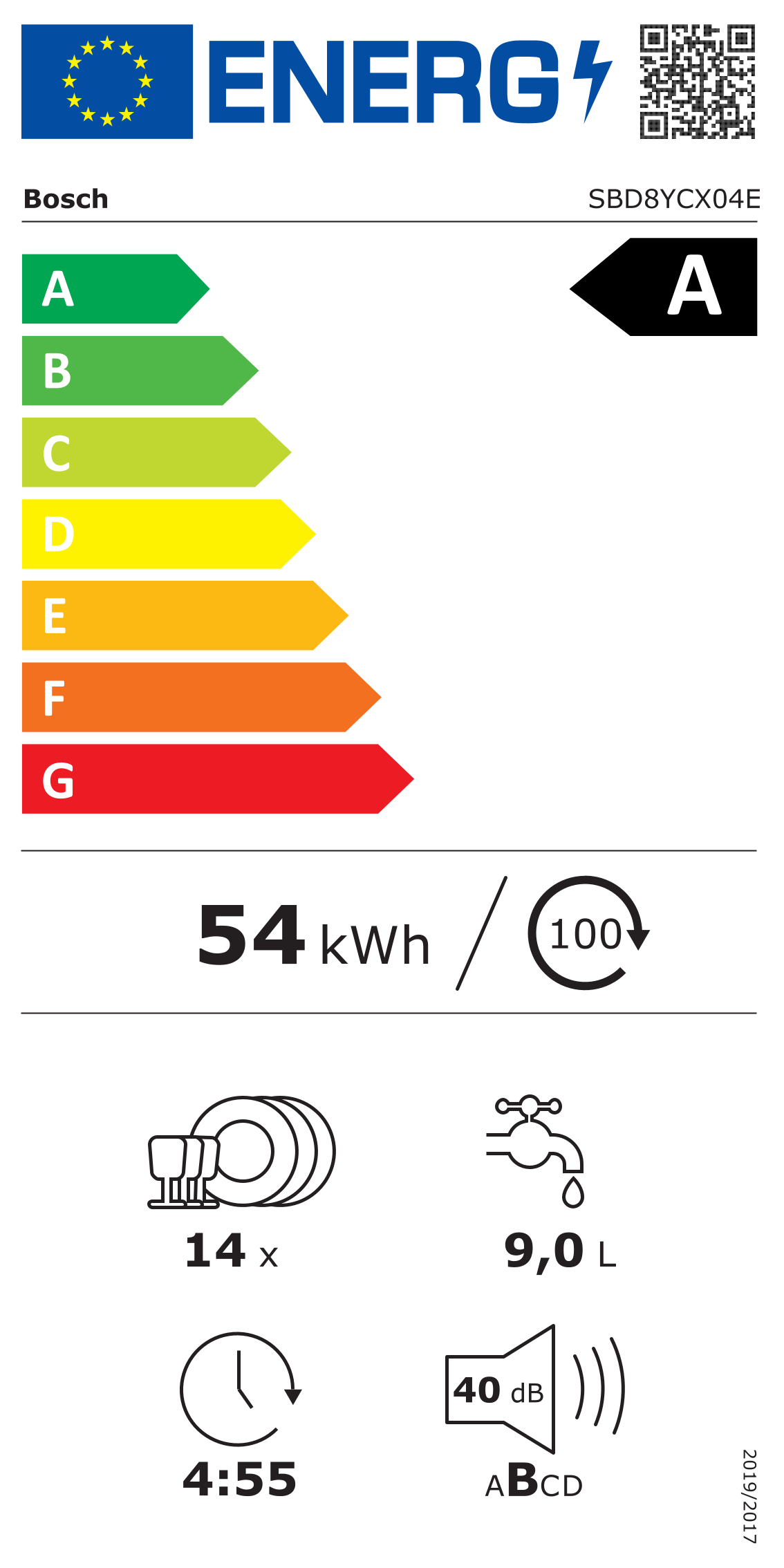 BOSCH SBD8YCX04E vaatwasser volledig integreerbaar