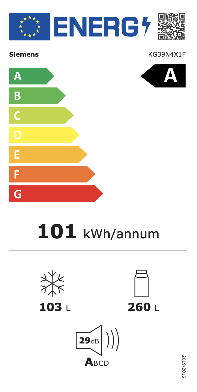 SIEMENS KG39N4X1F iQ500 vrijstaande koel-/vriescombinatie - 203cm