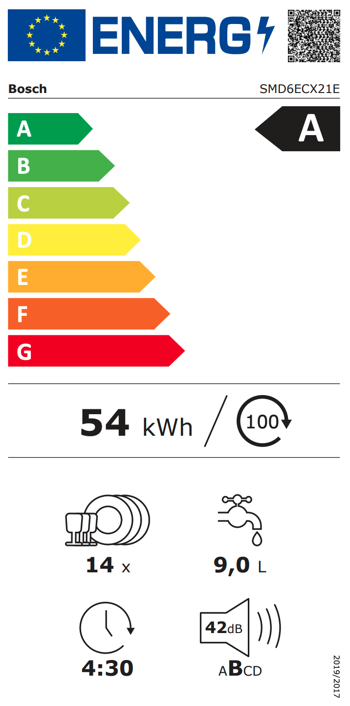 BOSCH SMD6ECX21E vaatwasser volledig integreerbaar