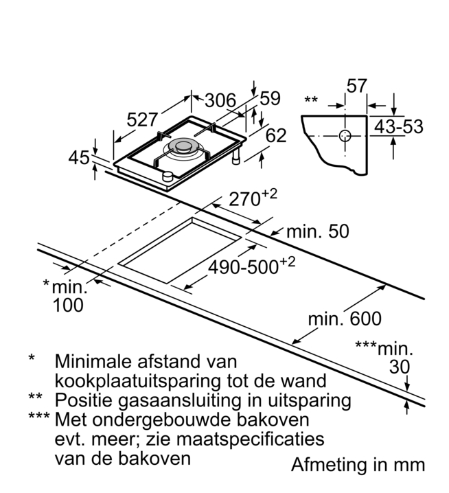 BOSCH PRA3A6I10 gaskookplaat - domino BOSCH PRA3A6I10 gaskookplaat - domino