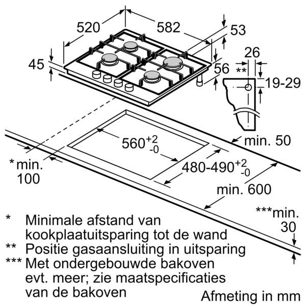SIEMENS EG6B5PK90 IQ300 gaskookplaat - 60cm SIEMENS EG6B5PK90 IQ300 gaskookplaat - 60cm