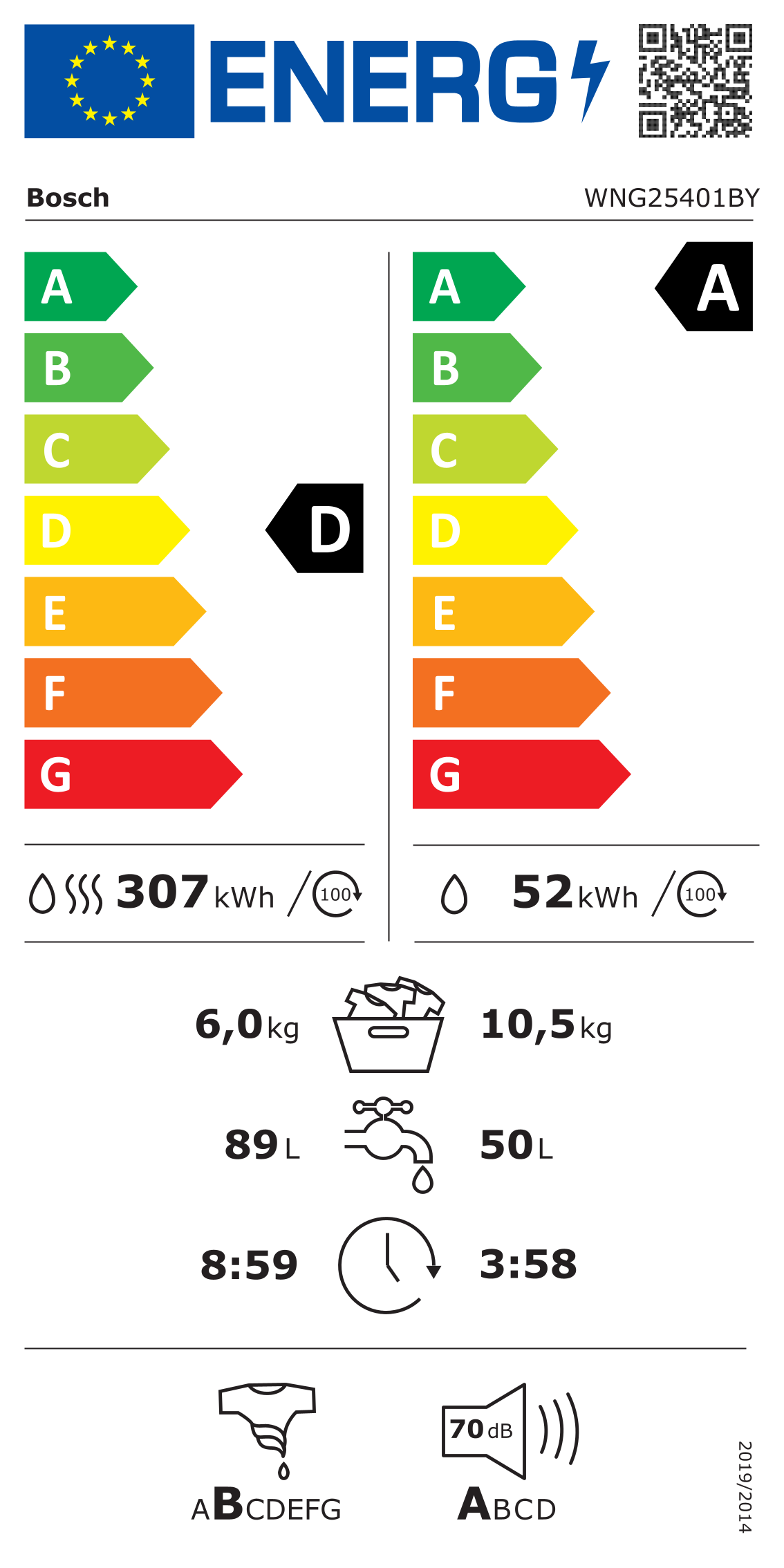 BOSCH WNG25401BY was- droogcombinatie