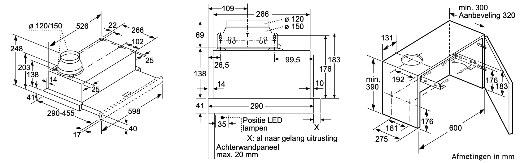 BOSCH DFL064W53 SERIE 2 telescopische dampkap - 60cm BOSCH DFL064W53 SERIE 2 telescopische dampkap - 60cm