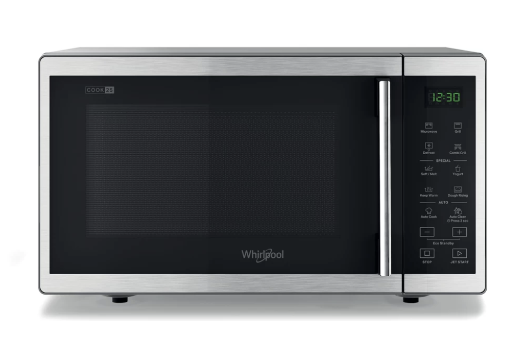 WHIRLPOOL WHMWP253SX vrijstaande microgolfoven met grill - 28cm WHIRLPOOL WHMWP253SX vrijstaande microgolfoven met grill - 28cm