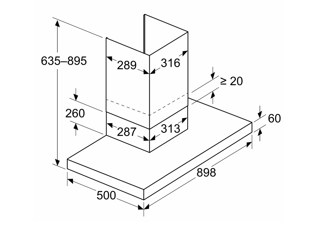 BOSCH DWB95CC30 wandschouwdampkap - 90cm