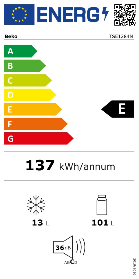 BEKO TSE1284N onderbouw koelkast met vriesvak BEKO TSE1284N onderbouw koelkast met vriesvak
