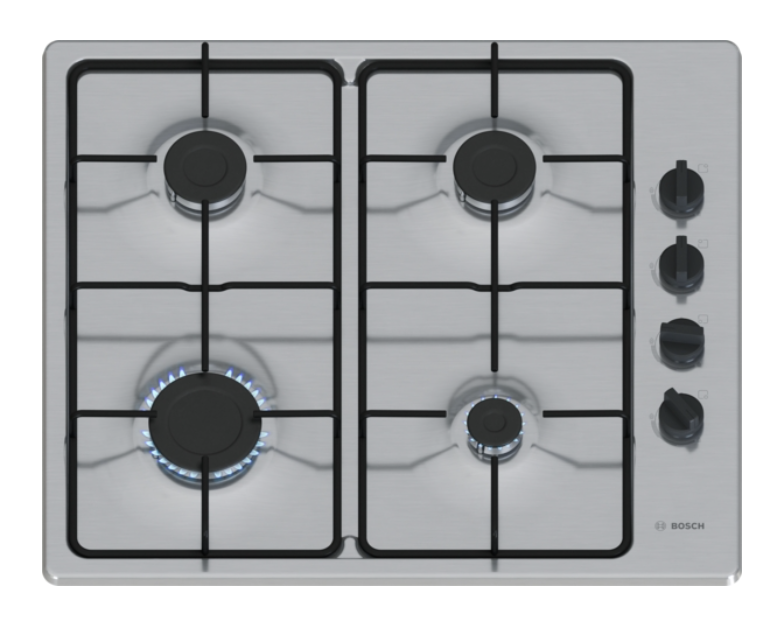 BOSCH PBP6B5K80 SERIE 2 gaskookplaat - 60cm BOSCH PBP6B5K80 SERIE 2 gaskookplaat - 60cm