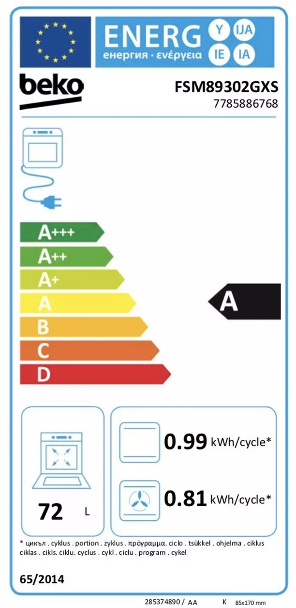 BEKO FSM89302GXS fornuis met inductie kookplaat - 60cm BEKO FSM89302GXS fornuis met inductie kookplaat - 60cm