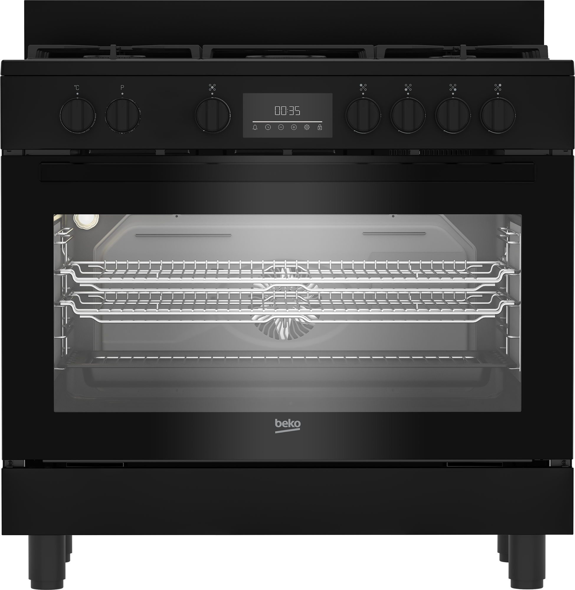 BEKO BGM11226EB fornuis met gaskookplaat - 90cm BEKO BGM11226EB fornuis met gaskookplaat - 90cm