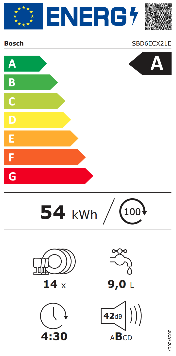 BOSCH SBD6ECX21E vaatwasser volledig integreerbaar