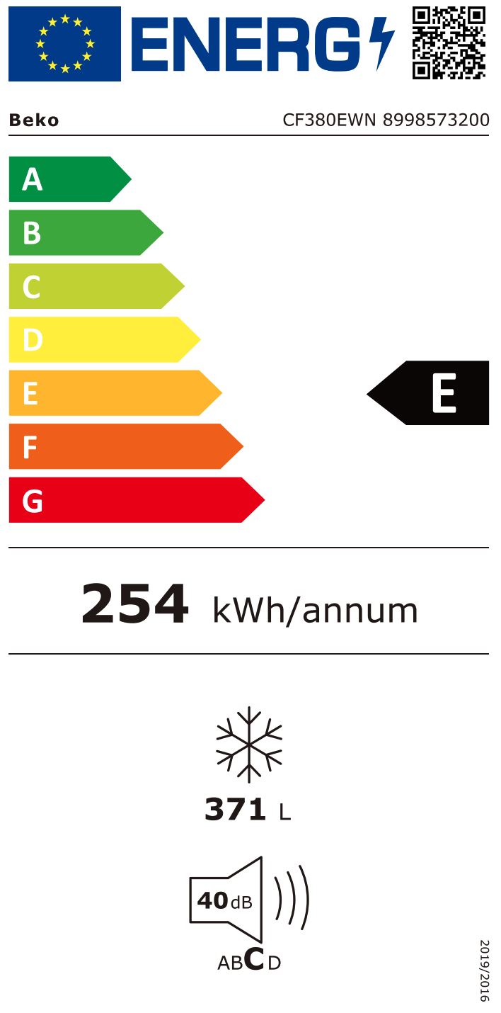 BEKO CF380EWN vrijstaande vriezer - 85cm