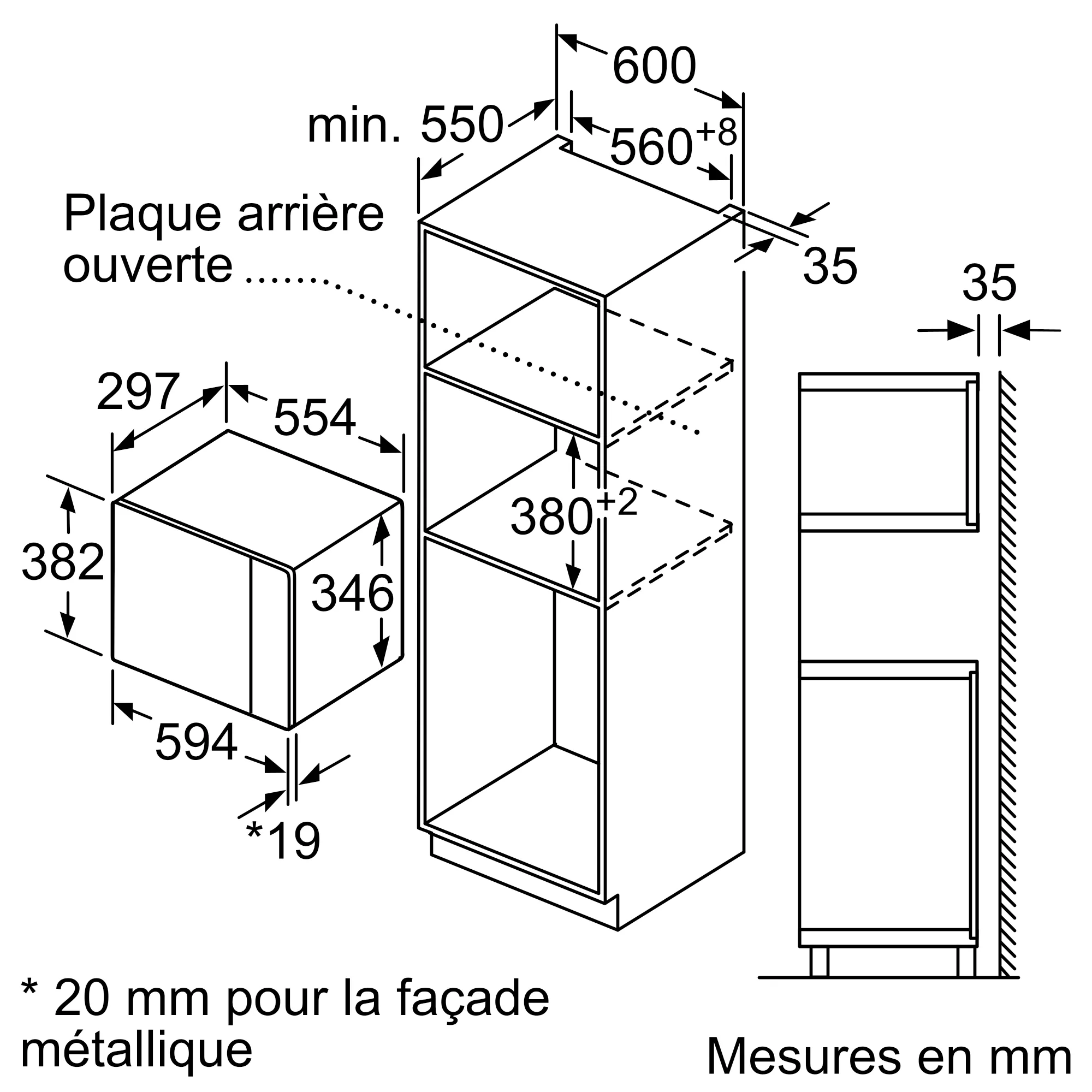 SIEMENS BF525LMB1 iQ500 microgolfoven - 38cm