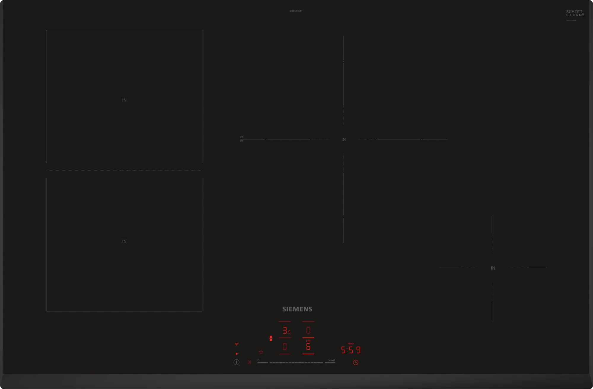 SIEMENS ED851HSB1E IQ500 inductiekookplaat - 80cm