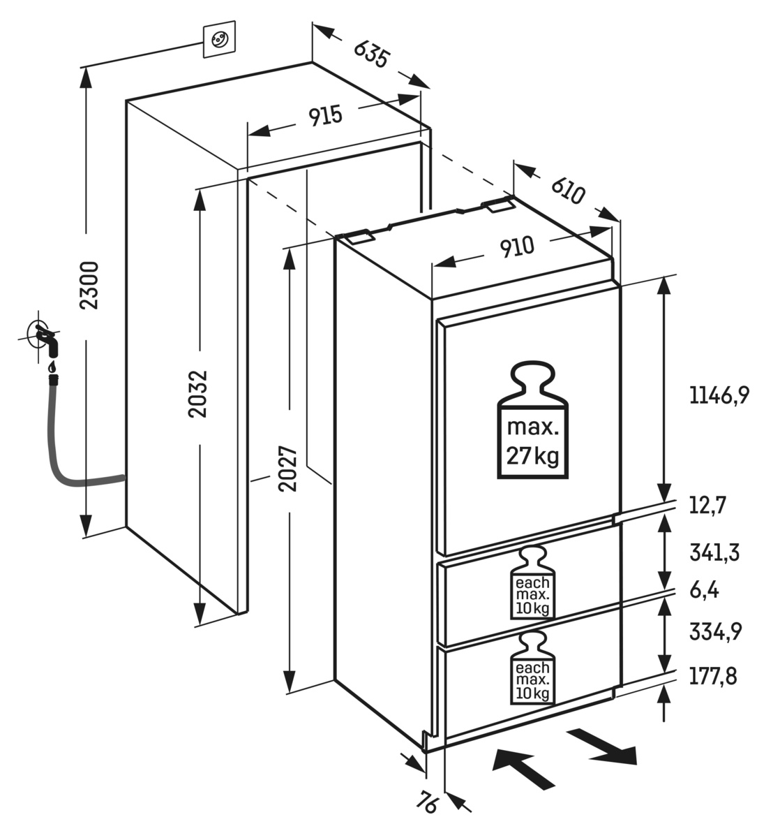 LIEBHERR ECBNE887120617 koel-/vriescombinatie - 203cm LIEBHERR ECBNE887120617 koel-/vriescombinatie - 203cm