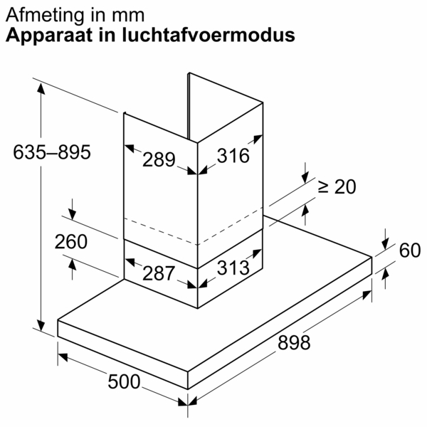 BOSCH DWB97DN30 wandschouwdampkap - 90cm