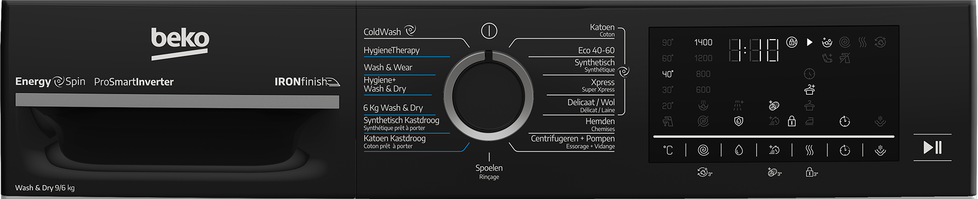 BEKO BM5DFT4941B was- droogcombinatie