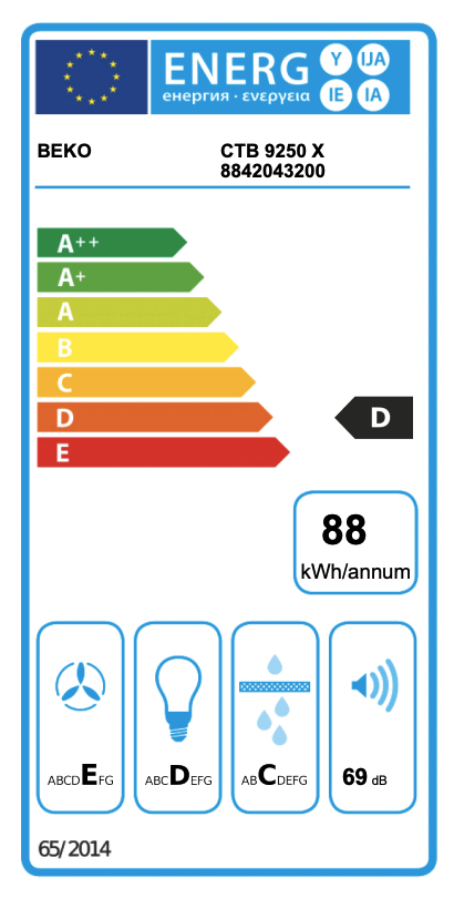 BEKO CTB9250X telescopische dampkap - 90cm BEKO CTB9250X telescopische dampkap - 90cm
