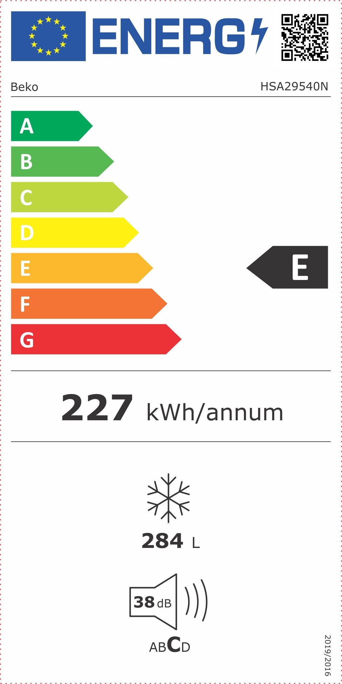 BEKO HSM29540 vrijstaande vriezer BEKO HSM29540 vrijstaande vriezer