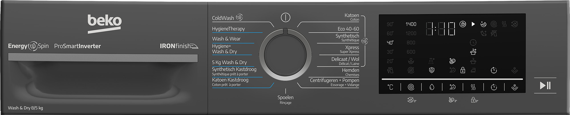 BEKO BM5DFT4841A was- droogcombinatie