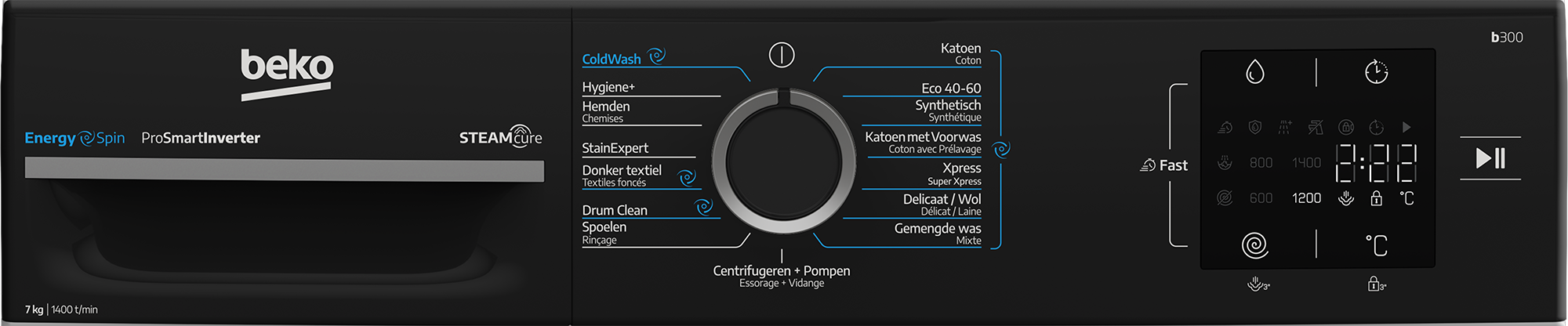 BEKO BM3WFU3741B wasmachine