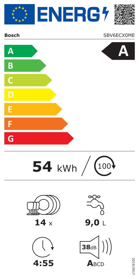 BOSCH SBV6ECX0ME vaatwasser volledig integreerbaar