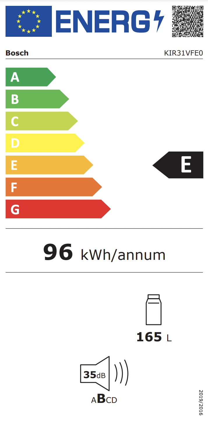 BOSCH KIR31VFE0 SERIE 4 koelkast zonder vriesvak  - 102cm BOSCH KIR31VFE0 SERIE 4 koelkast zonder vriesvak  - 102cm