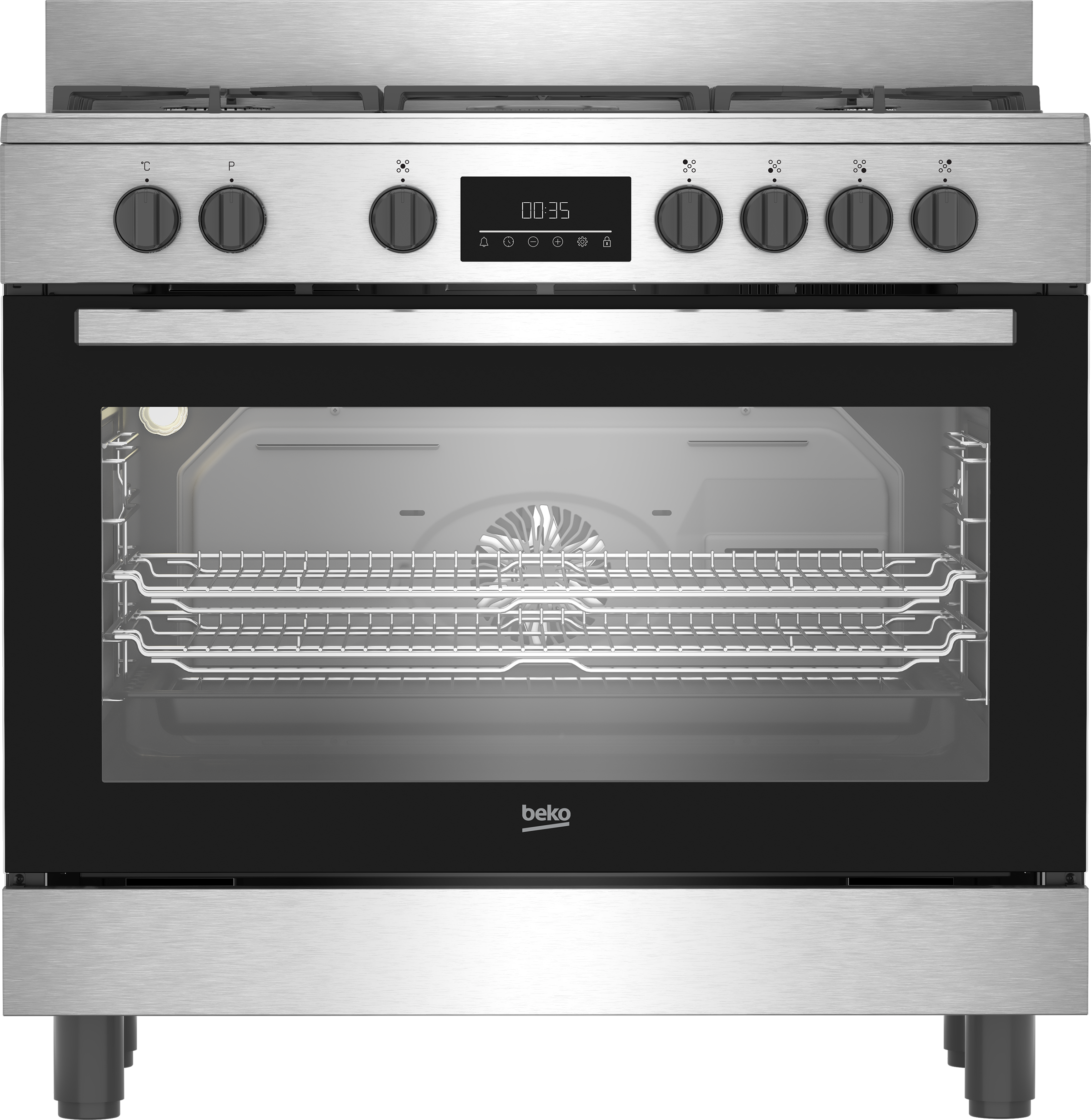 BEKO BGM11225EX fornuis met gaskookplaat - 90cm BEKO BGM11225EX fornuis met gaskookplaat - 90cm