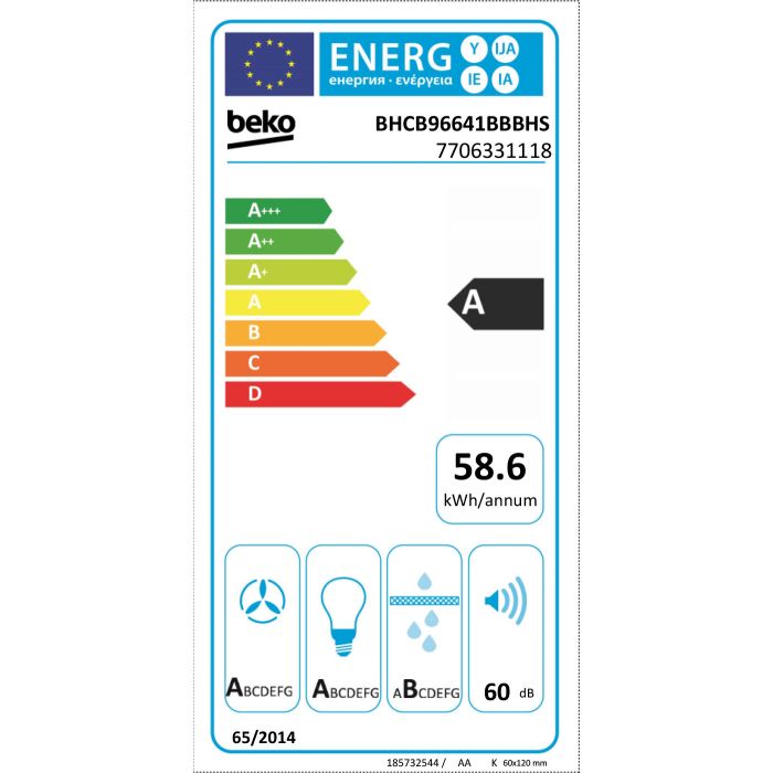 BEKO BHCB96641BBBHS wandschouwdampkap - 90cm BEKO BHCB96641BBBHS wandschouwdampkap - 90cm