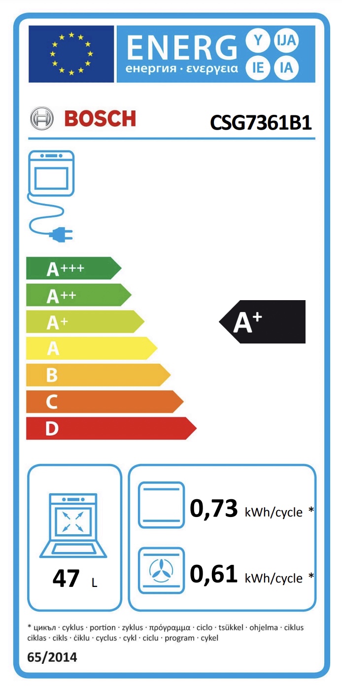 BOSCH CSG7361B1 SERIE 8 multifunctionele oven met stoom - 45cm