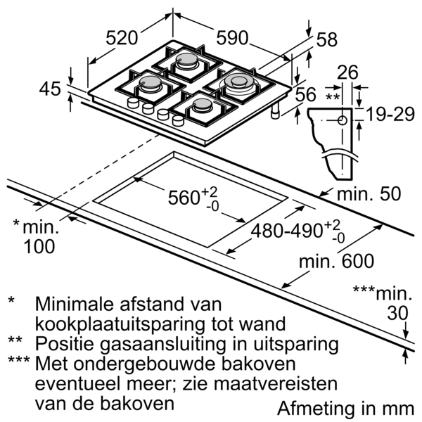 SIEMENS EP6A6HI10 gaskookplaat - 60cm
