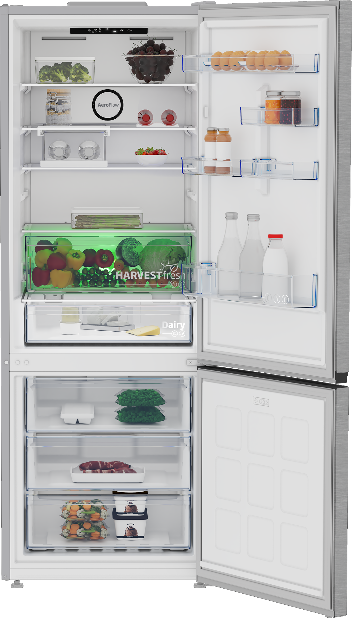 BEKO B7RCNE566HXB vrijstaande koel-/vriescombinatie - 192cm BEKO B7RCNE566HXB vrijstaande koel-/vriescombinatie - 192cm