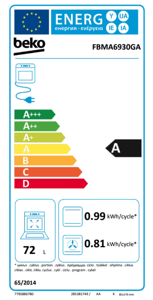 BEKO FBMA6930GA fornuis met inductie kookplaat - 60cm