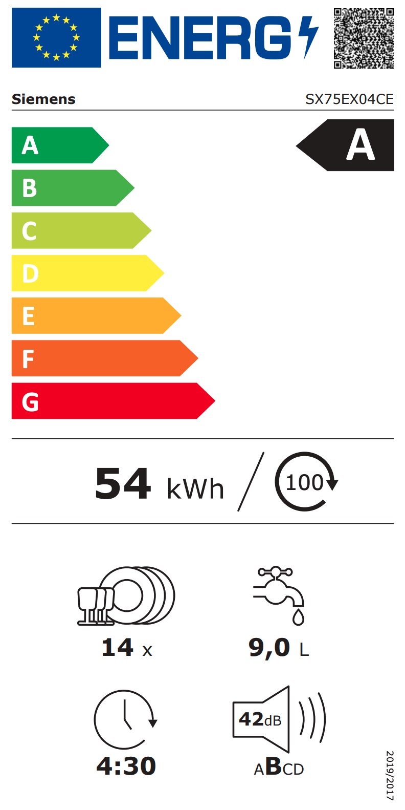 SIEMENS SX75EX04CE IQ500 vaatwasser volledig integreerbaar