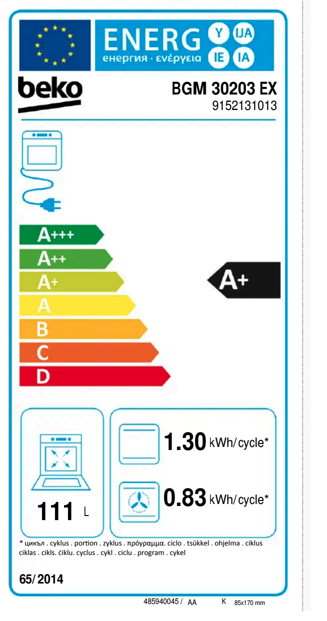 BEKO BGM30203EX fornuis met keramische kookplaat - 90cm