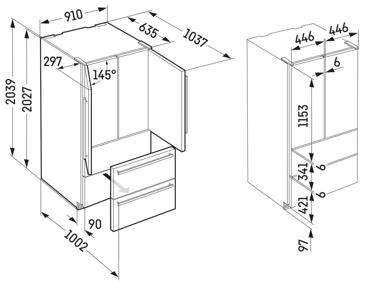 LIEBHERR CBNSTE887220 vrijstaande koel-/vriescombinatie - 204cm LIEBHERR CBNSTE887220 vrijstaande koel-/vriescombinatie - 204cm