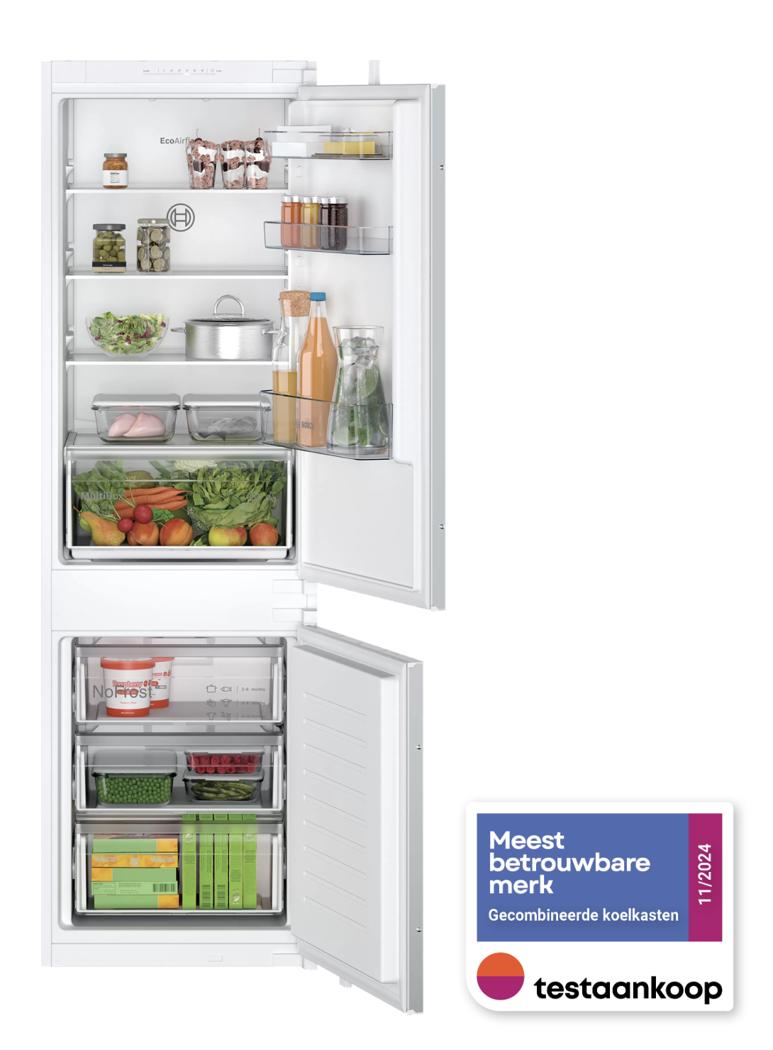 BOSCH KIN86NSE0 SERIE 2 koel-/vriescombinatie - 178cm BOSCH KIN86NSE0 SERIE 2 koel-/vriescombinatie - 178cm