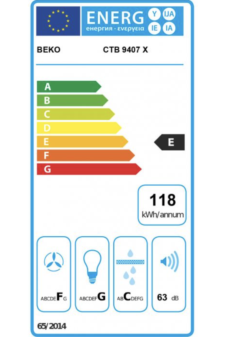BEKO CTB9407X telescopische dampkap - 90cm BEKO CTB9407X telescopische dampkap - 90cm