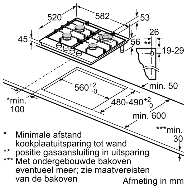 SIEMENS EC6A5HI90 gaskookplaat - 60cm SIEMENS EC6A5HI90 gaskookplaat - 60cm