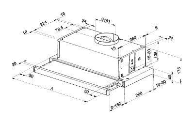 BEKO CTB6250X telescopische dampkap - 60cm BEKO CTB6250X telescopische dampkap - 60cm