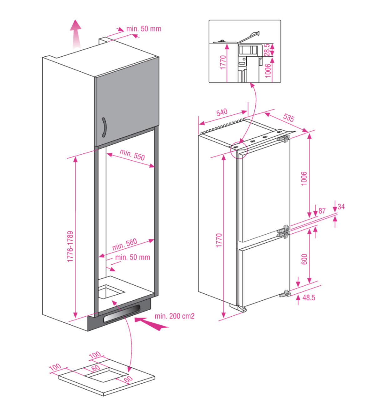 BEKO BCSA283E4SN koel-/vriescombinatie - 177cm BEKO BCSA283E4SN koel-/vriescombinatie - 177cm
