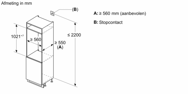 BOSCH KIL32NSE0 SERIE 2 koelkast met vriesvak - 102cm