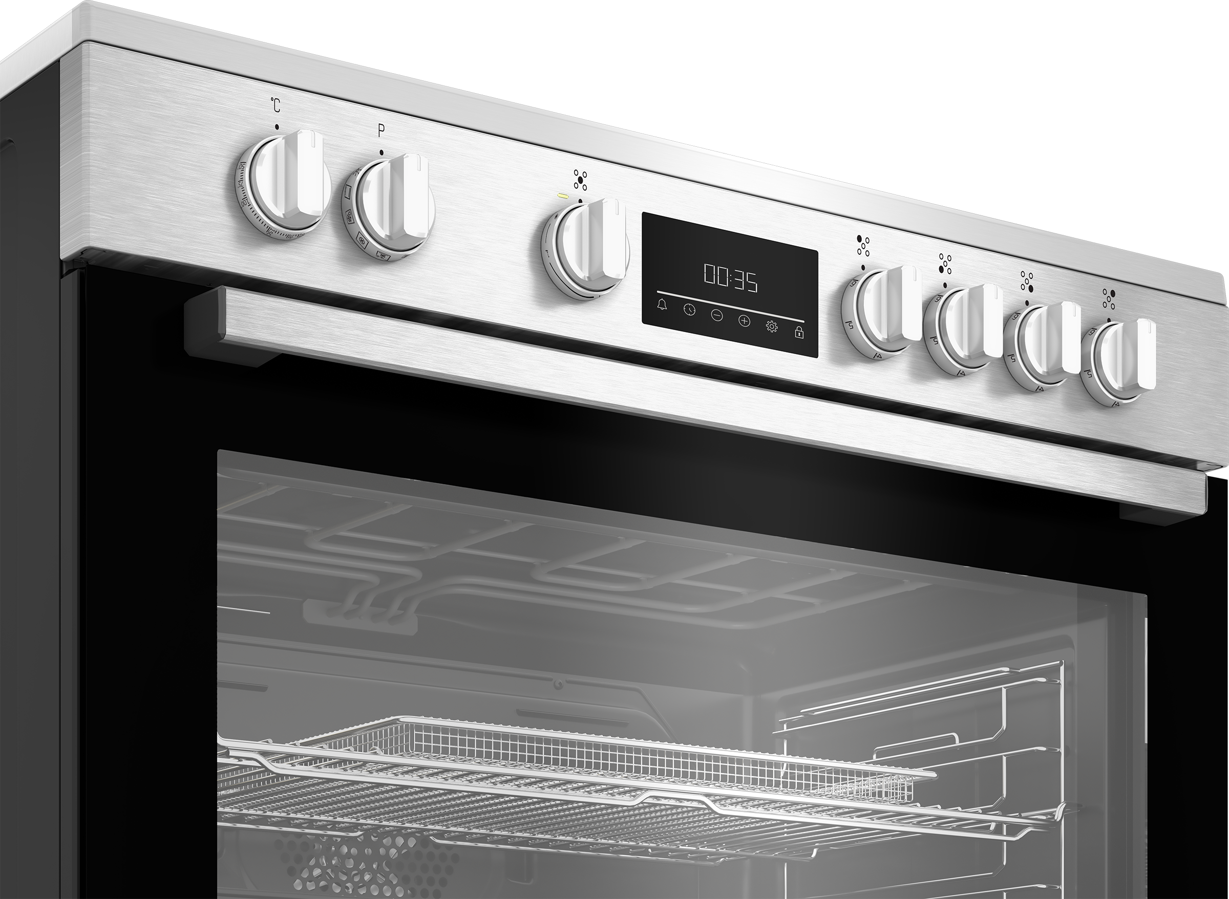 BEKO BGM30203EX fornuis met keramische kookplaat - 90cm BEKO BGM30203EX fornuis met keramische kookplaat - 90cm