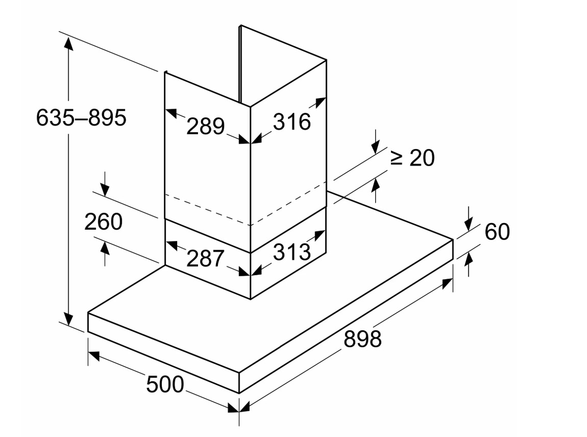 SIEMENS LC93BBC30 wandschouwdampkap - 90cm