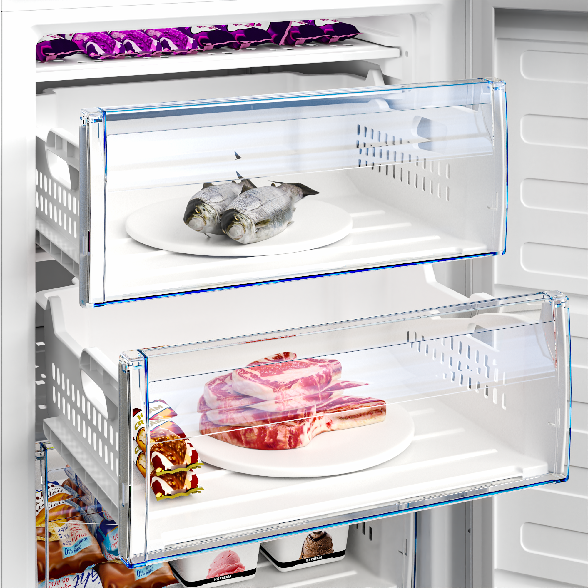 BEKO RFSA240M43WN vrijstaande vriezer - 151cm