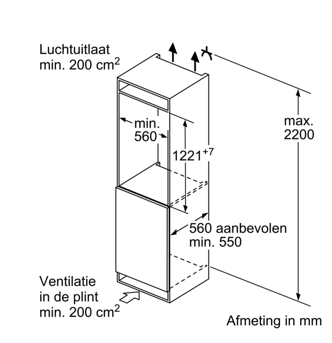 SIEMENS KI42LADD1 IQ500 koelkast met vriesvak  - 122cm