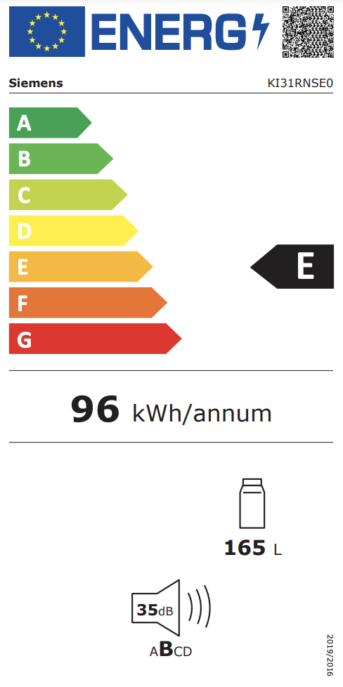 SIEMENS KI31RNSE0 IQ100 koelkast zonder vriesvak - 102cm SIEMENS KI31RNSE0 IQ100 koelkast zonder vriesvak - 102cm