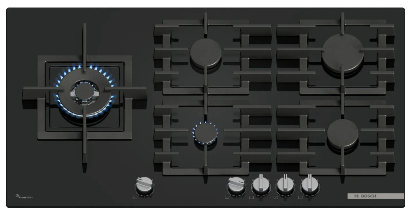 BOSCH PPM9A6I40 gaskookplaat - 90cm BOSCH PPM9A6I40 gaskookplaat - 90cm
